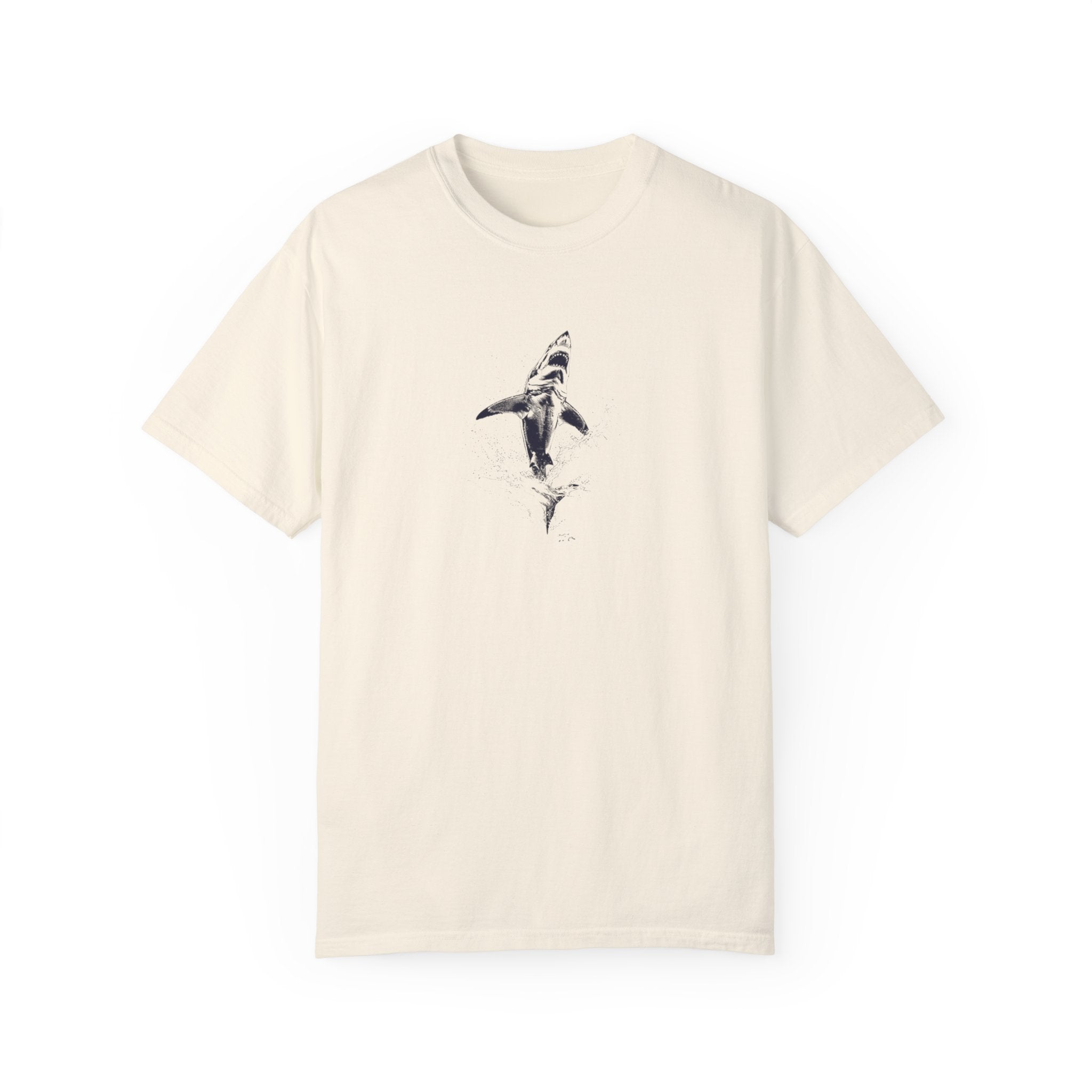 Jumping Great White Shark Shirt - Vintage Illustration Shirt - Eco-Friendly Ocean Conservation Tee Gift For Surfer