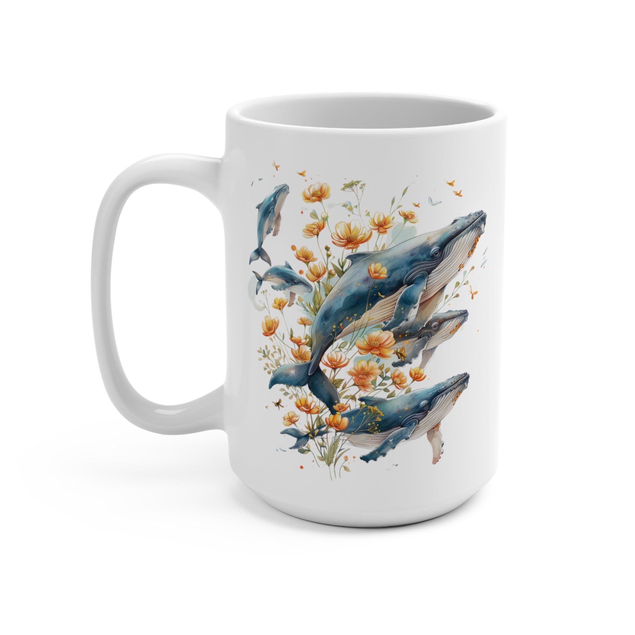 15oz Humpback Whale Mug, Mothers Day Coffee Cup, Perfect Gift For Mom & Grandma - Mug - Chromatic Safari - 15oz -