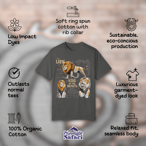 Anatomy Shirt, Vintage Lion King Of The Beasts Tshirt, Wildlife National Park Tee, Gift For Camping - T-Shirt - Chromatic Safari - Pepper - S