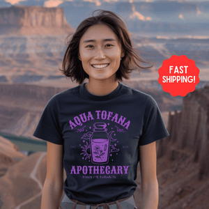 Aqua Tofana Apothecary Women Empowerment Shirt, Smash The Patriarchy Feminism Tee, Gift For Her or Activist - T-Shirt - Chromatic Safari - True Navy - S