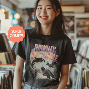 Become Ungovernable Silly Three Orca Whale One Moon Shirt, Retro Bootleg Rap Tee, Meme Graphic Tee Gift - T-Shirt - Chromatic Safari - Pepper - S