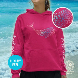 Beluga Design Hoodie: Eco-Friendly, Artistic Sweatshirt for Marine Life Enthusiasts, Perfect for Ocean Conservation Supporters - Chromatic Safari - Navy - S