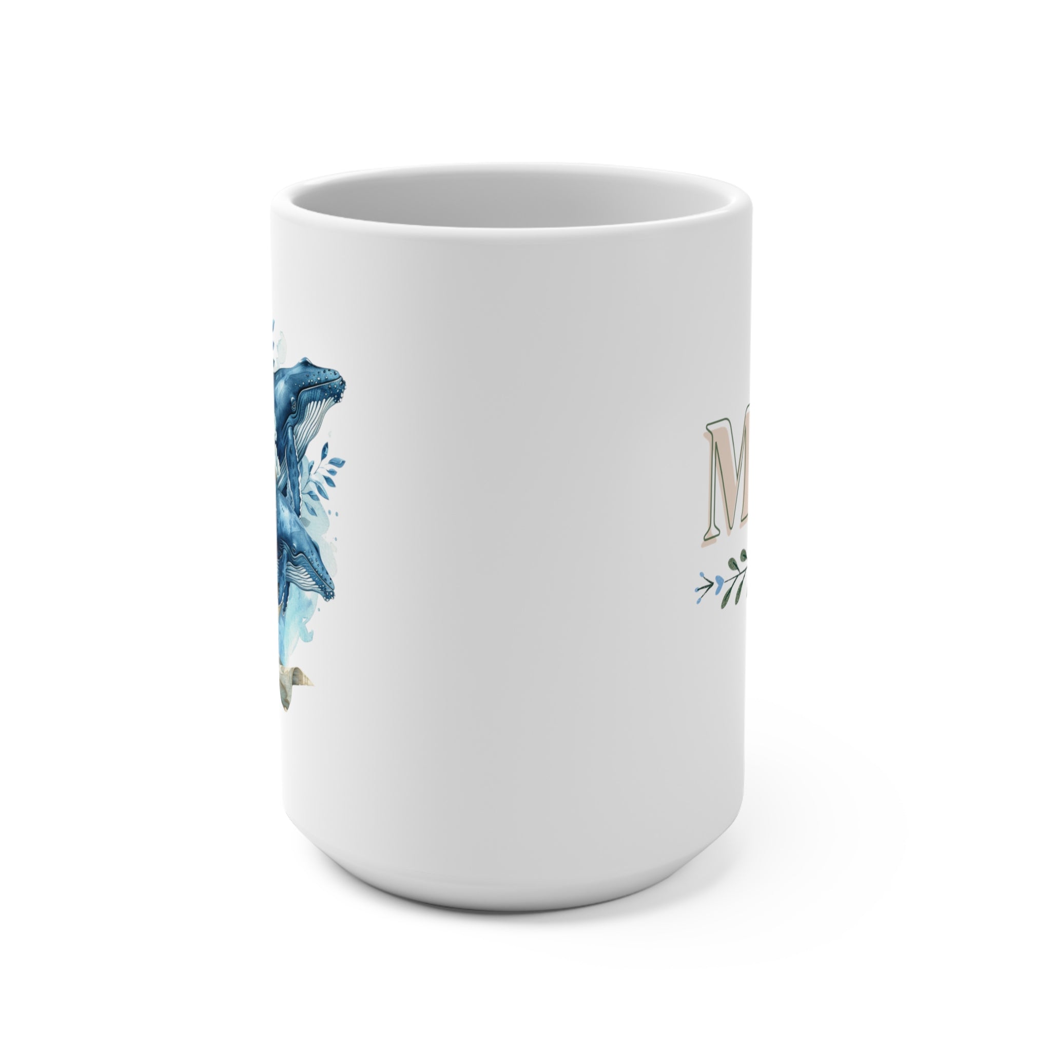 Blue Mum Humpback Whale Mug, 15oz Grandma Mom Coffee Cup, Gift for Mother's Day for Mama & Nana - Mug - Chromatic Safari - 15oz -