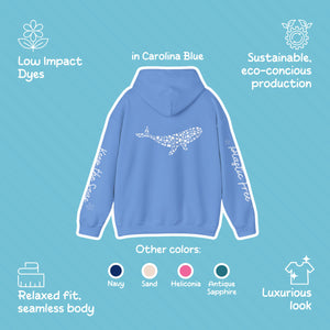 Blue Whale Design Hoodie: Eco-Friendly, Artistic Sweatshirt for Marine Life Enthusiasts, Perfect for Ocean Conservation Supporters - Chromatic Safari - Navy - S