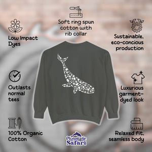 Blue Whale Silhouette Cottagecore Pullover, Ocean Conservation Marine Biologist Sweatshirt, Biology Gift - Sweatshirt - Chromatic Safari - Pepper - S