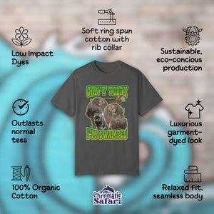 Can't Today I'm Swamped Vintage Hippopotamus Band Shirt, Marine Biology Fun Bootleg Shirt, Gift for Marine Biologist or Zookeeper - T - Shirt - Chromatic Safari - Pepper - S