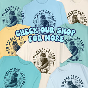 Childless Catladies Shirt Retro Cat Mermaid, Oversized Vote 2024 Shirt, Gift For Childlesscat Lady - T - Shirt - Chromatic Safari - Chambray - S