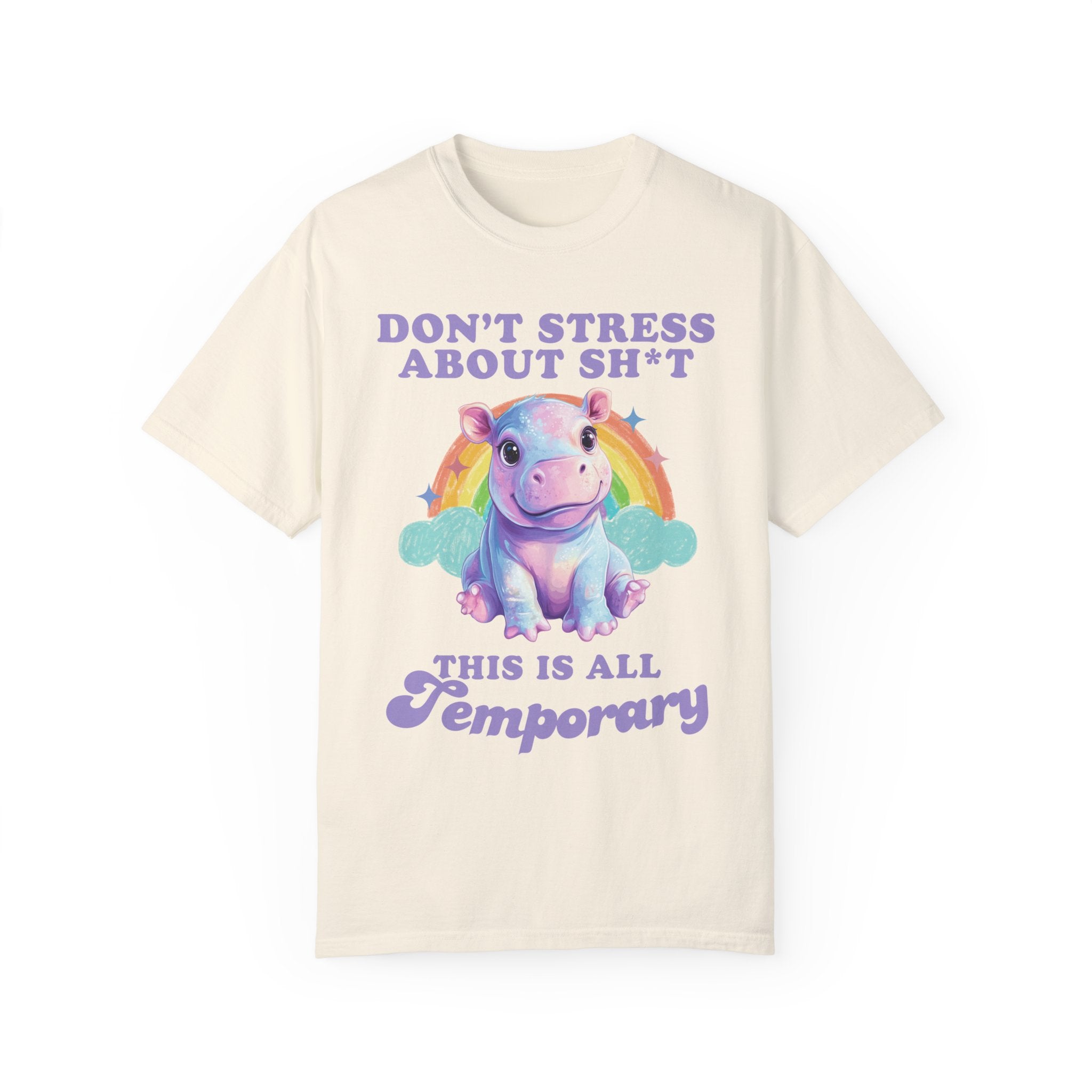 Cute Dont Stress About It Moo Deng Rainbow Shirt, Animal Lover Social Club EST 2024 Tshirt, Pygmy Pork Gift For Her - T-Shirt - Chromatic Safari - Ivory - S