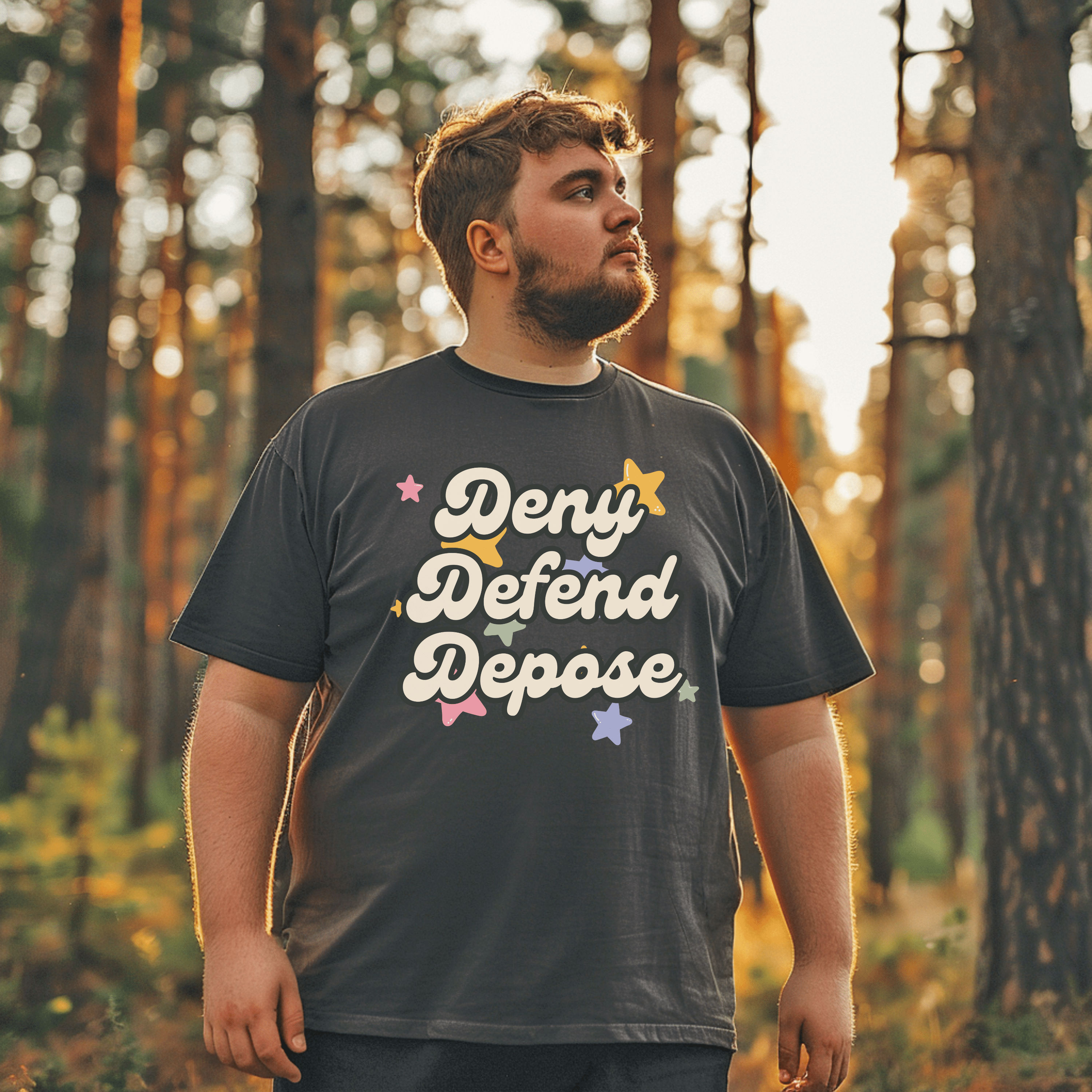 Deny Defend Depose Shirt, Anti Capitalism Progressive Top, Healthcare Reform Activism Tee, Gift For Activist - T-Shirt - Chromatic Safari - Pepper - S