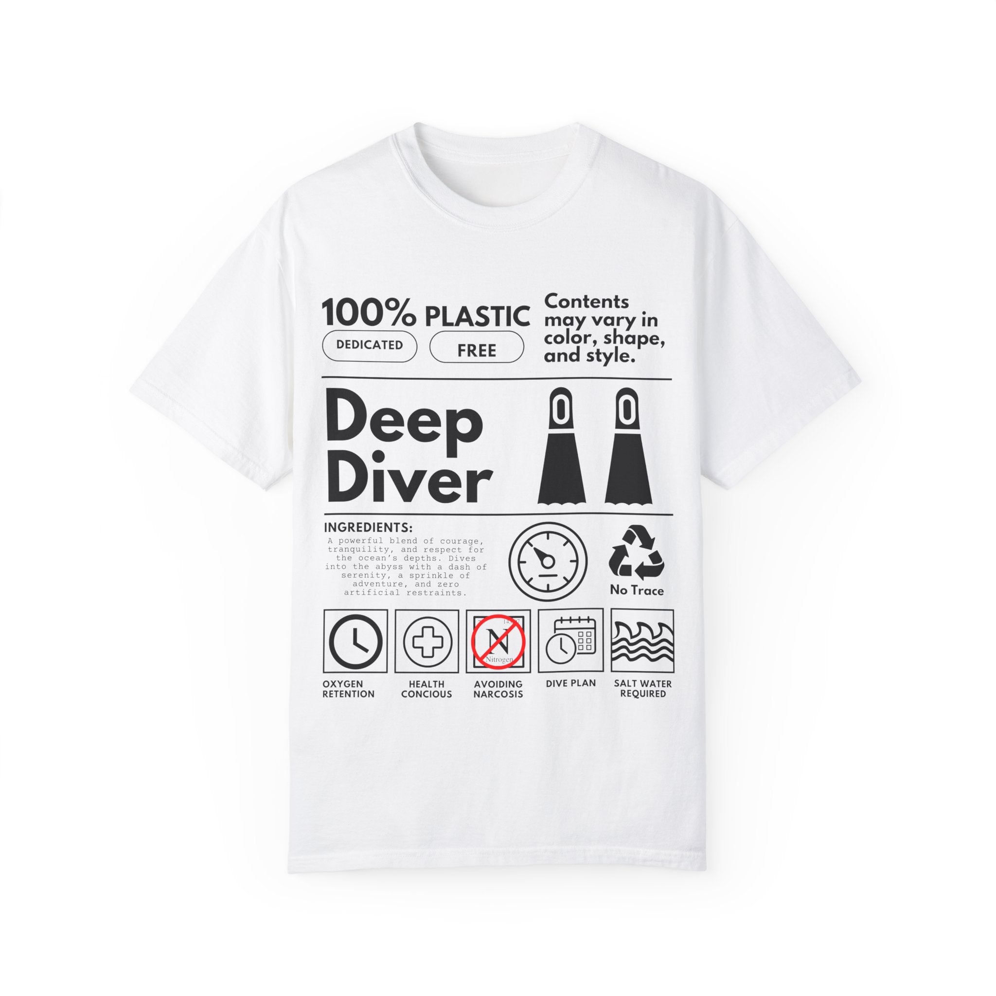 Diver Shirt, Diving Underwater Tee, Ocean Conservation Shirt, Summer Tee, Gift For Divers Surfers - T-Shirt - Chromatic Safari - White - S