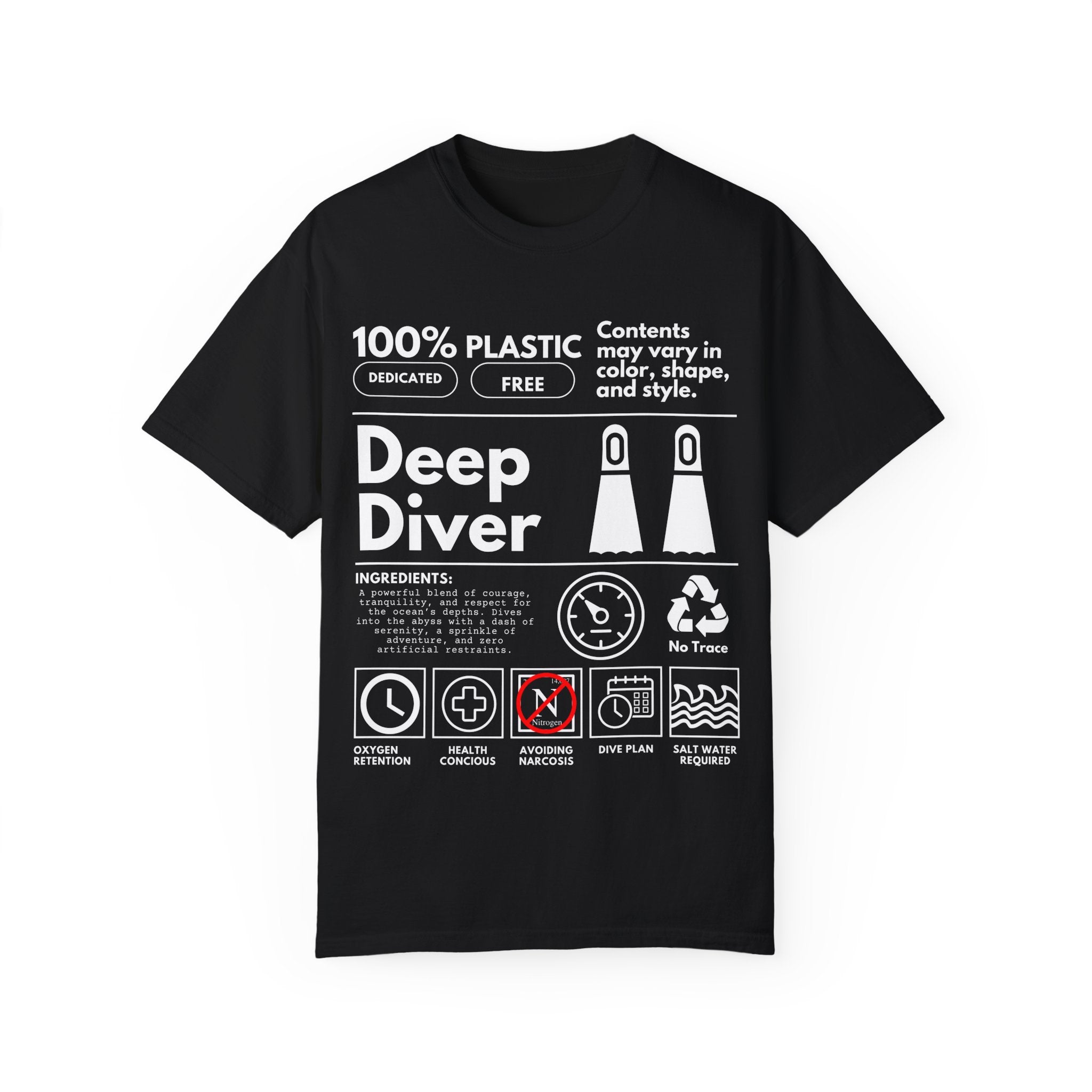 Diver Shirt, Diving Underwater Tee, Ocean Conservation Shirt, Summer Tee, Gift For Divers Surfers - T-Shirt - Chromatic Safari - Black - S