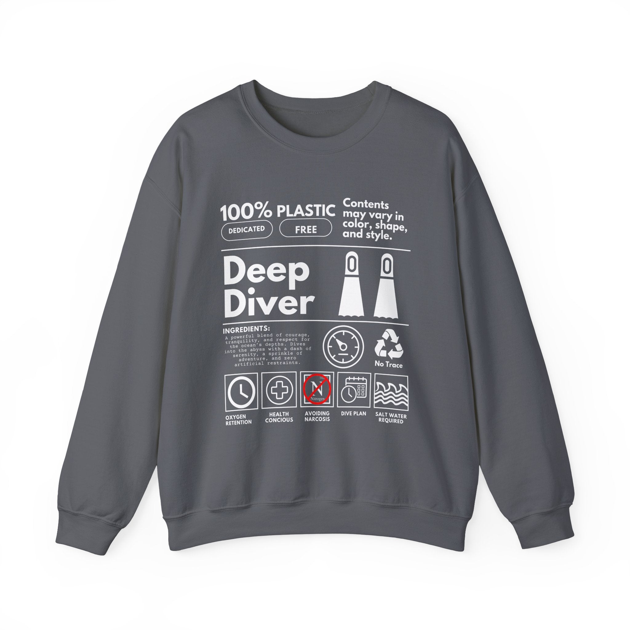 Diver Sweatshirt, Diving Underwater Tee, Ocean Conservation Shirt, Summer Tee, Gift For Divers Surfers - Sweatshirt - Chromatic Safari - Charcoal - S