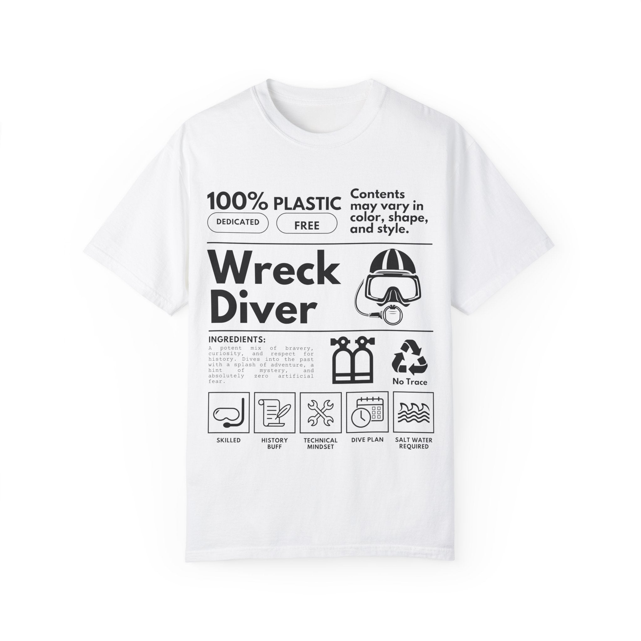 Diving Shirt, Wreck Diver Shirt, Oversized Scuba Diver Shirt, Summers Tshirt, Swimmer Gifts - T-Shirt - Chromatic Safari - White - S