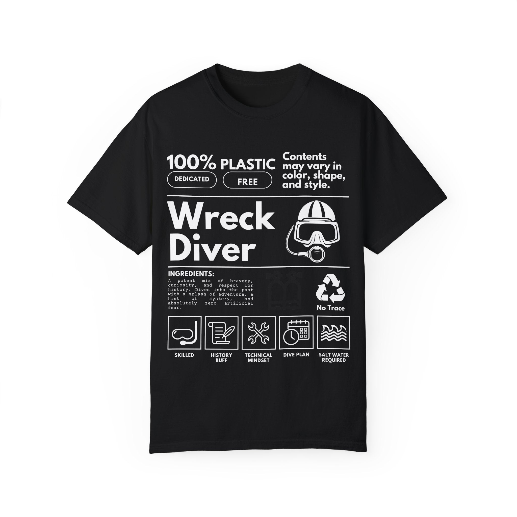 Diving Shirt, Wreck Diver Shirt, Oversized Scuba Diver Shirt, Summers Tshirt, Swimmer Gifts - T-Shirt - Chromatic Safari - Black - S