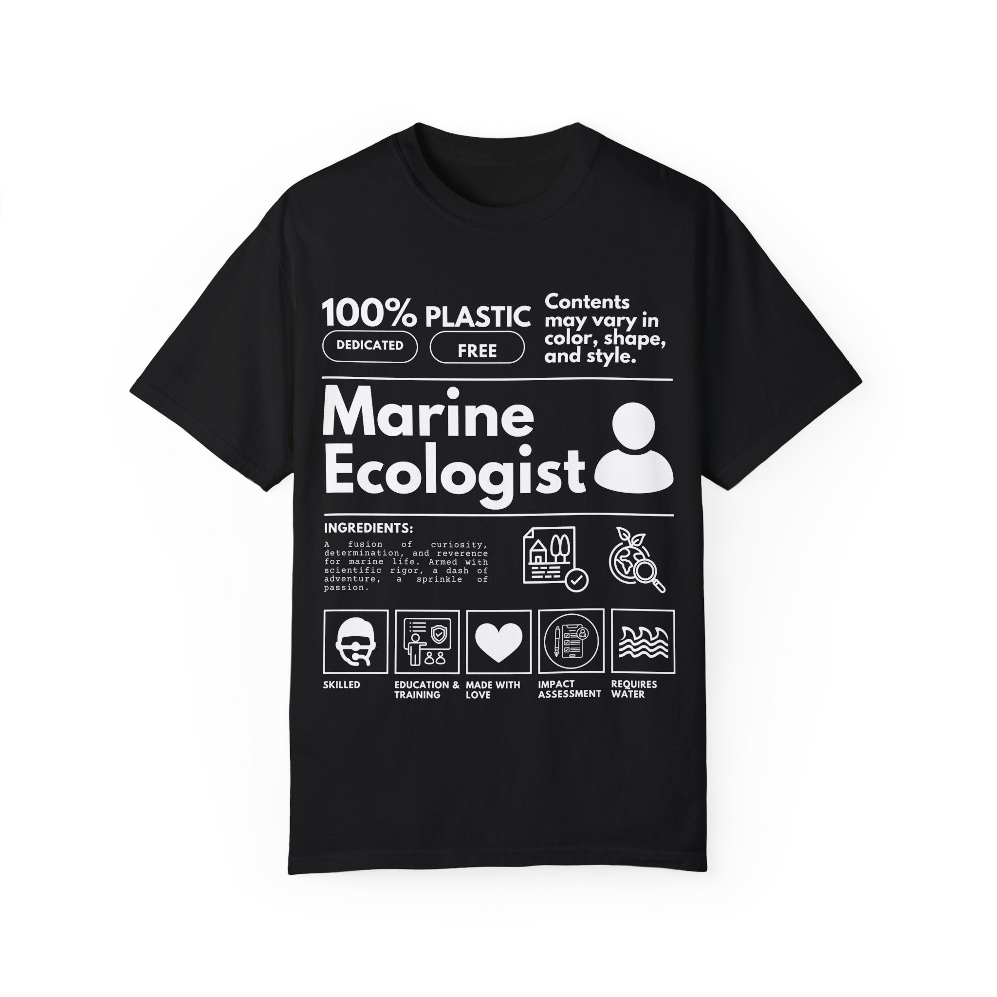 Ecology Shirt, Marine Ecologist Tee, Ocean Conservation Shirt, Summer Tee, Biology Gift - T-Shirt - Chromatic Safari - Black - S