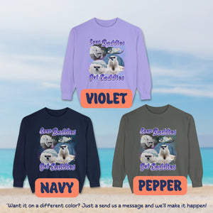 Even Baddies Polar Bear Vintage Sweatshirt, Marine Biology Fun Bootleg Shirt Pullover, Gift for Bear Lover - Sweatshirt - Chromatic Safari - True Navy - S