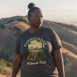 Everglades FL Vintage National Parks Shirt, Camping Gift Mountain Tee Outdoor Lover Adventure Shirt, For Campers - T-Shirt - Chromatic Safari - Pepper - S