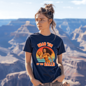 Feminism Shirt, Smash The Patriarchy Basketball Gifts, Sport Pin Up Women Rights Tee, Gift For Feminist - T-Shirt - Chromatic Safari - True Navy - S