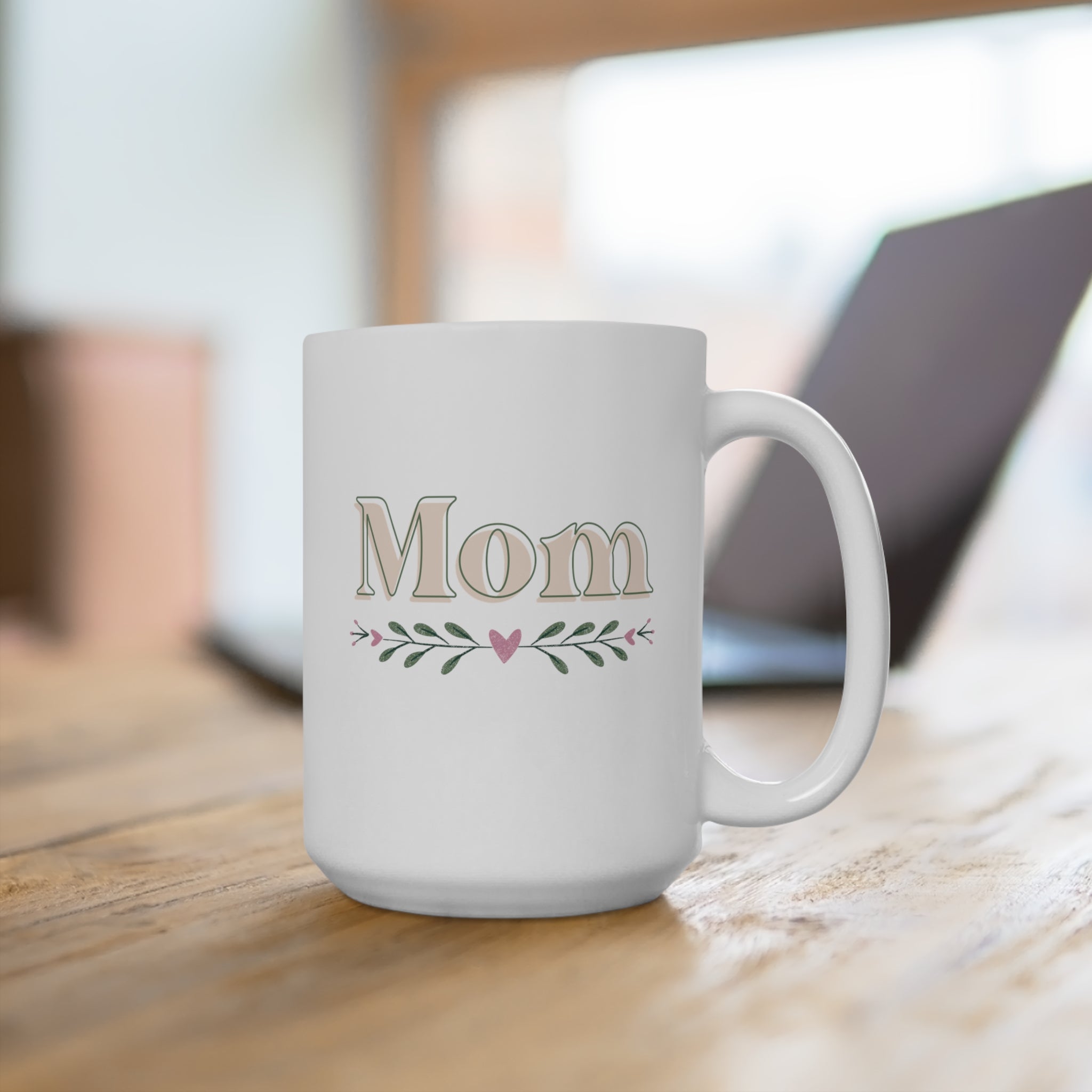 Floral Mom Orca Whale Mug, Mother's Day Grammy Coffee Cup, Gift For The Best Mum - Mug - Chromatic Safari - 15oz -