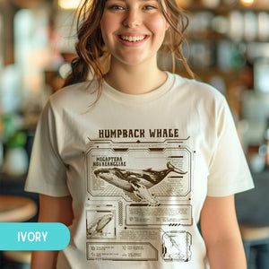 Futuristic Humpback Whale Anatomy Shirt, Marine Animal Anatomical Cyberpunk Tshirt, Divers Gifts - T - Shirt - Chromatic Safari - Ivory - S