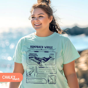 Futuristic Humpback Whale Anatomy Shirt, Marine Animal Anatomical Cyberpunk Tshirt, Divers Gifts - T - Shirt - Chromatic Safari - Chalky Mint - S