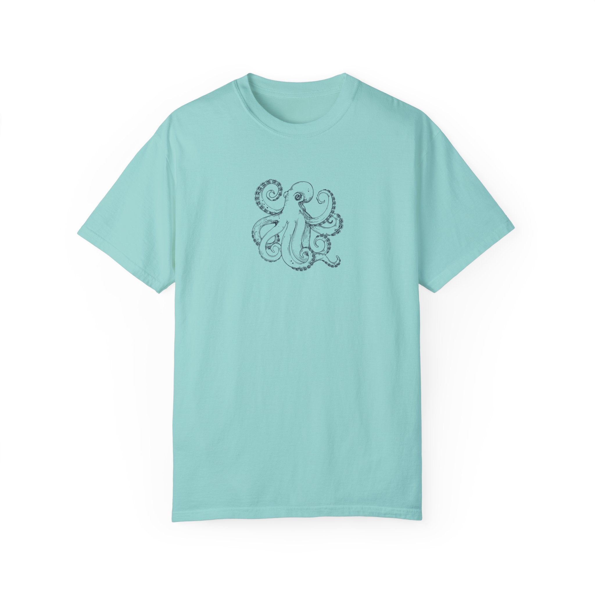 Giant Pacific Octopus Shirt Earth-friendly Comfort Colors Tee, Ocean Conservation Marine Biology Gift, For Locals, Divers & Octopus lover - T-Shirt - Chromatic Safari - Chalky Mint - S