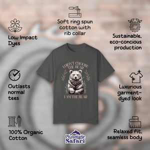 I Am The Bear Shirt, Didn't Chose The Bear, Smash Patriarchy Feminist Tshirt, Gift for Her - T-Shirt - Chromatic Safari - True Navy - S