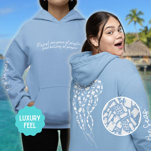 Jellyfish Design Hoodie: Eco-Friendly, Artistic Sweatshirt for Marine Life Enthusiasts, Perfect for Ocean Conservation Supporters - Chromatic Safari - Navy - S