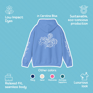 Jellyfish Design Hoodie: Eco-Friendly, Artistic Sweatshirt for Marine Life Enthusiasts, Perfect for Ocean Conservation Supporters - Chromatic Safari - Navy - S