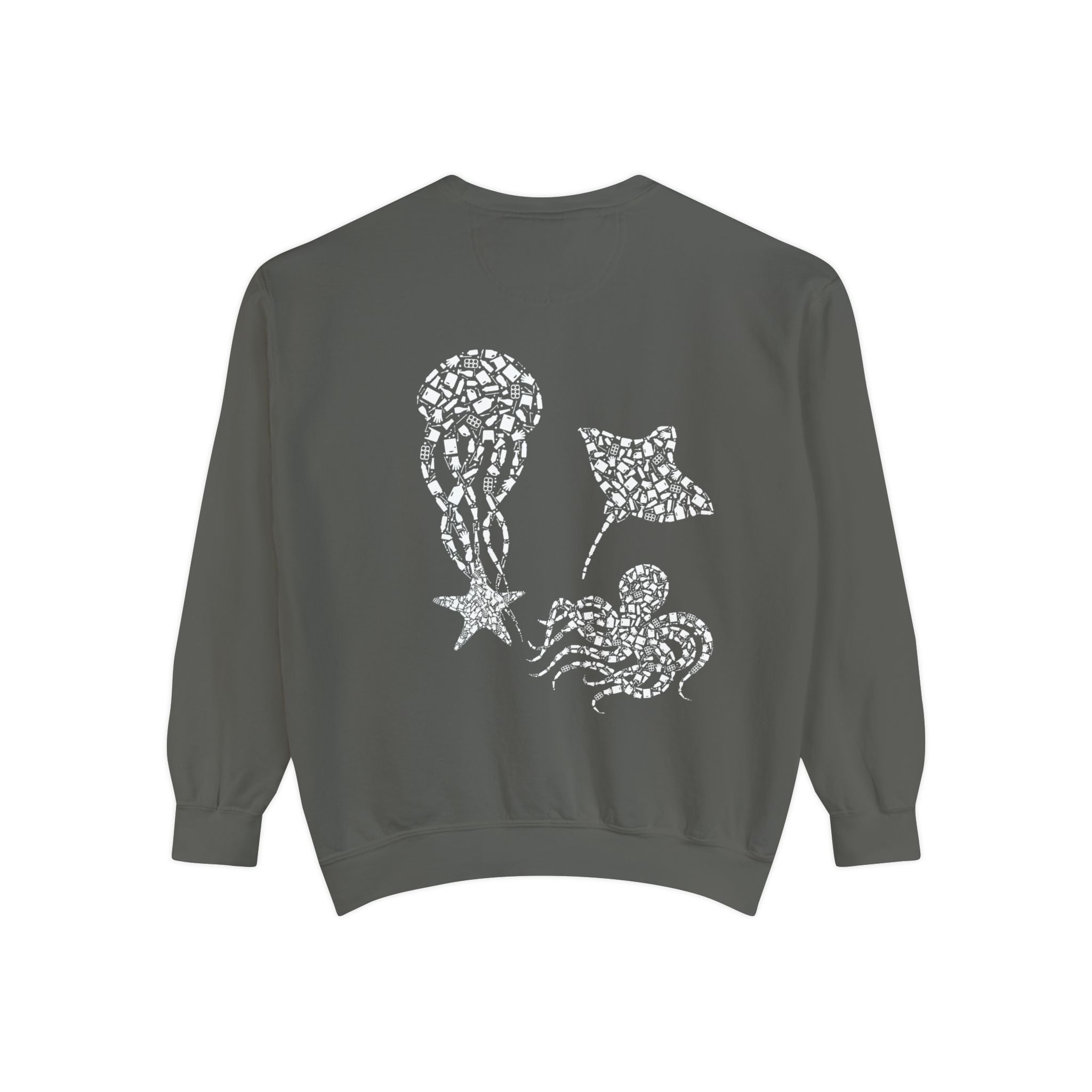 Jellyfish Manta Ray Kraken Starfish Cottagecore Pullover, Marine Biologist Sweatshirt, Birthday Gift - Sweatshirt - Chromatic Safari - Pepper - S