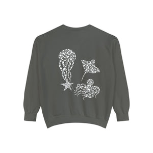 Jellyfish Manta Ray Kraken Starfish Cottagecore Pullover, Marine Biologist Sweatshirt, Birthday Gift - Sweatshirt - Chromatic Safari - Pepper - S
