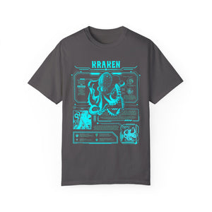 Kraken Octopus Futuristic Band Shirt, Marine Biology Cyber Oversized Tshirt, Halloween Gift - T - Shirt - Chromatic Safari - Graphite - S