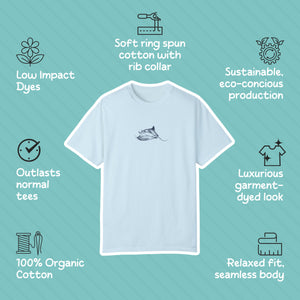 Manta Ray Shirt Comfort Colors Eco-Friendly, Environmentalist Ocean Conservation Marine Biology Gift, Marine Life Supporters Whale Watchers - T-Shirt - Chromatic Safari - Ivory - S