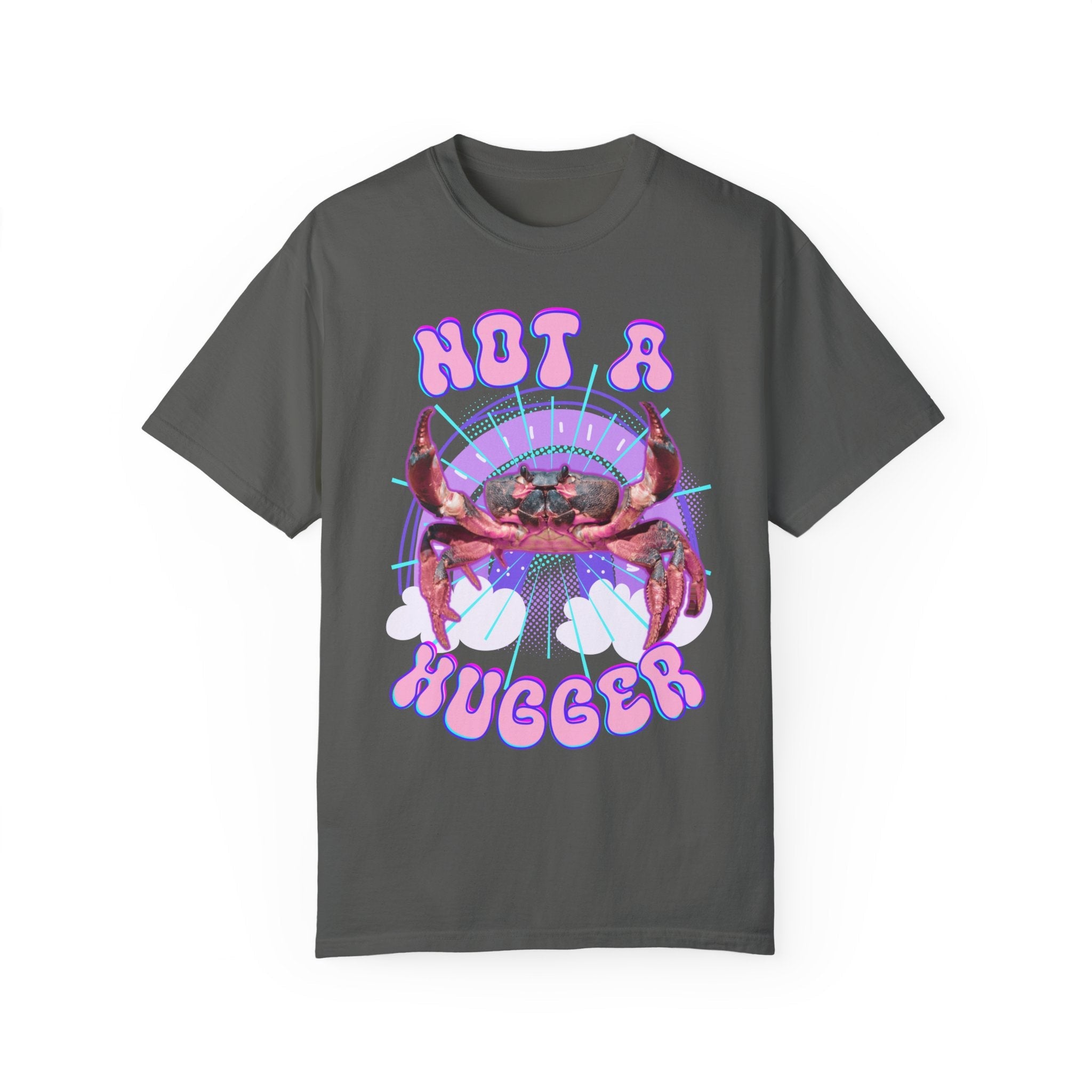 Not A Hugger Retro Bootleg Rap Tee Crab Band Shirt, Fun Ocean Conservation Vintage 90s Tee, Gift For Daughter, Wife or Girlfriend - T - Shirt - Chromatic Safari - Pepper - S