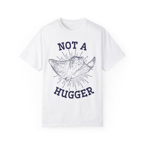 Not A Hugger Stingray Shirt, Fun Ocean Conservation Vintage 90s Tee, Gift For Surfers or Divers - T - Shirt - Chromatic Safari - White - S
