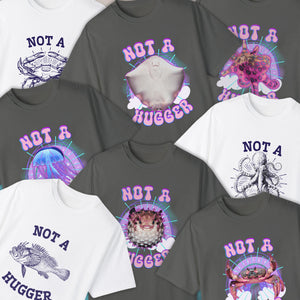 Not A Hugger Stingray Shirt, Fun Ocean Conservation Vintage 90s Tee, Gift For Surfers or Divers - T - Shirt - Chromatic Safari - White - S