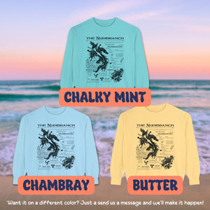 Nudibranch Sea Slug Anatomy Shirt Pullover, Marine Animals Vintage Sweatshirt, Sea Creature Gifts - Sweatshirt - Chromatic Safari - Chambray - S