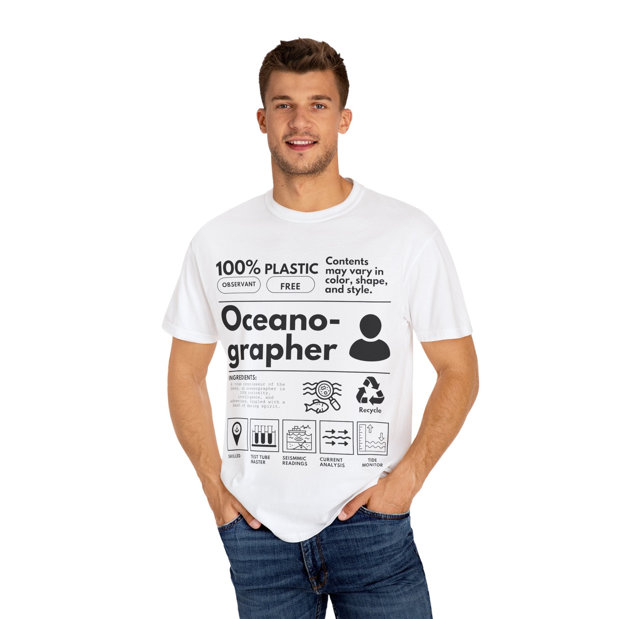 Oceanography Shirt, Marine Biologist Tee, Ocean Conservation Shirt, Vacation Tee, Marine Life Gift - T-Shirt - Chromatic Safari - Black - S