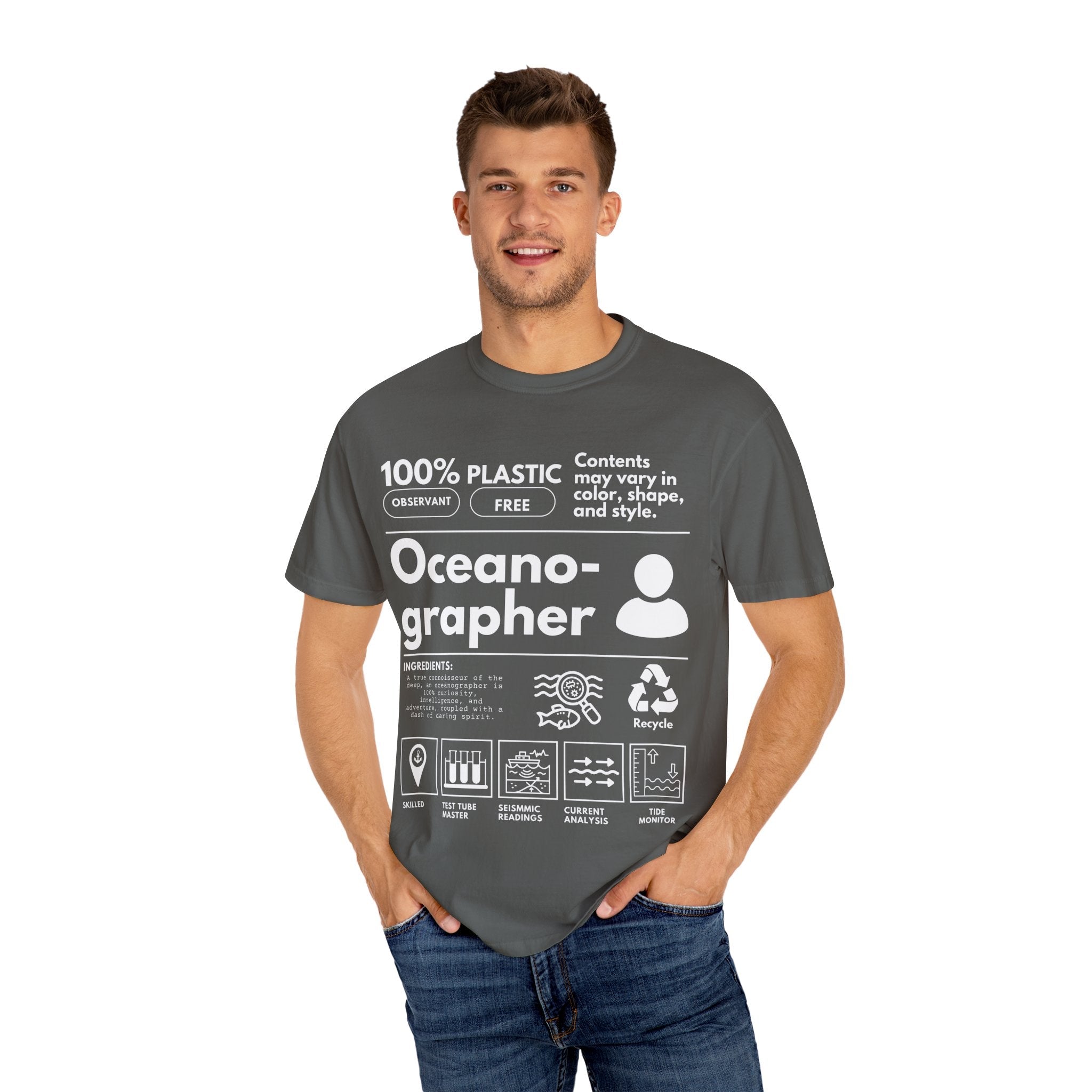 Oceanography Shirt, Marine Biologist Tee, Ocean Conservation Shirt, Vacation Tee, Marine Life Gift - T-Shirt - Chromatic Safari - Black - S