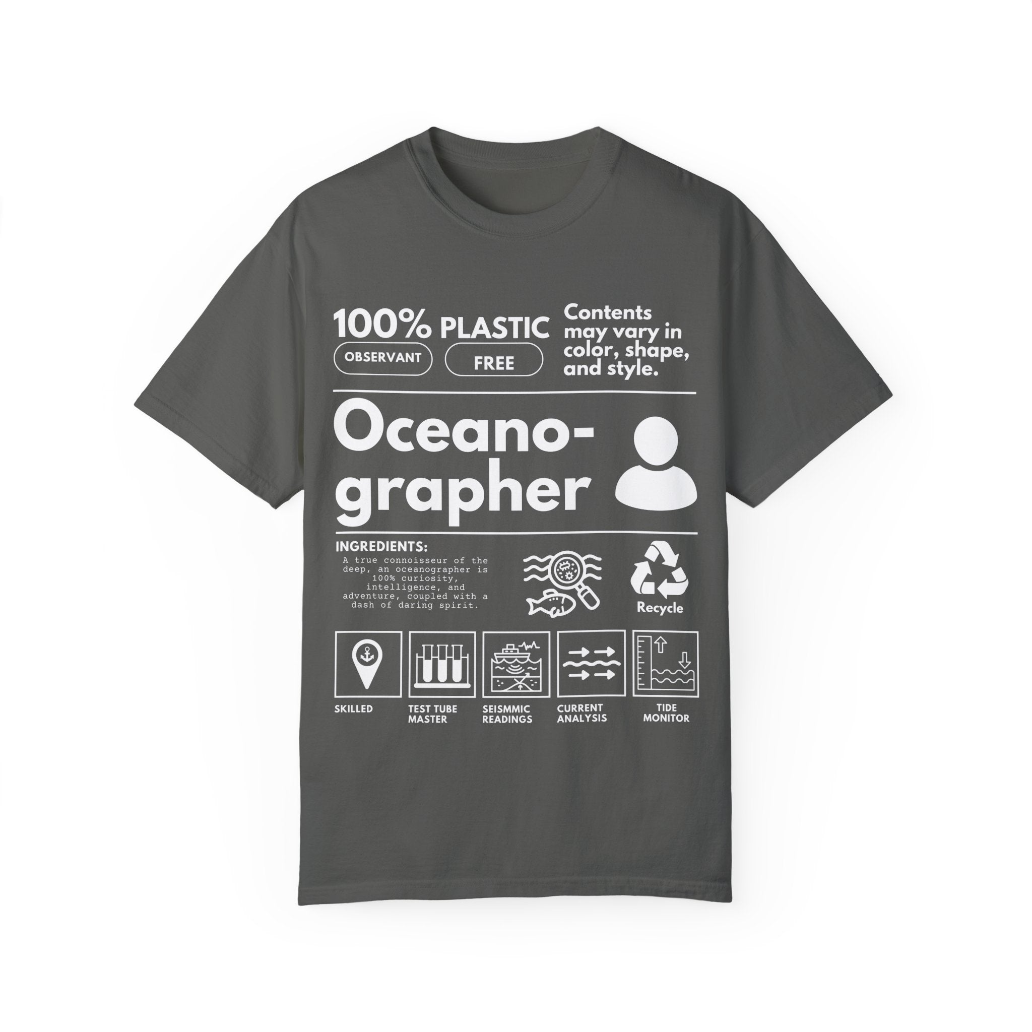 Oceanography Shirt, Marine Biologist Tee, Ocean Conservation Shirt, Vacation Tee, Marine Life Gift - T-Shirt - Chromatic Safari - Pepper - S