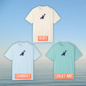 Orca Killer Whale Shirt Vintage Comfort Color Tee Environmentalist Ocean Conservation Marine Biology Gift, Diver Surfer Whale Watcher Gifts - T-Shirt - Chromatic Safari - Chambray - S