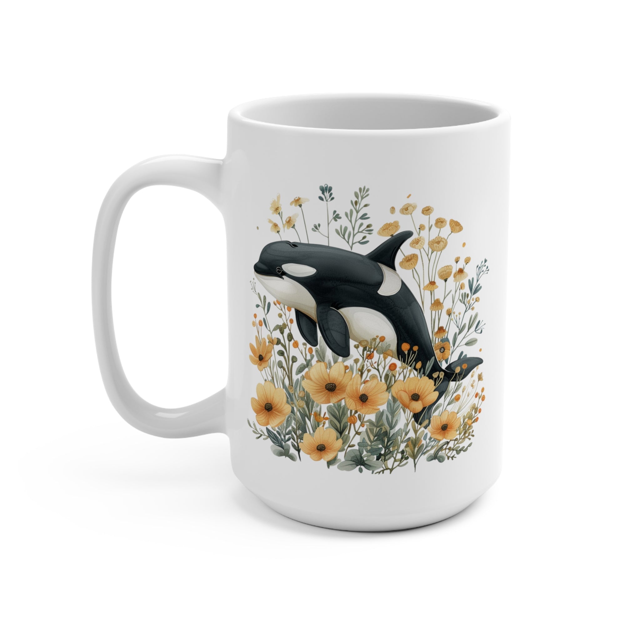 Orca Mug 15oz, Happy Mother's Day Coffee Cup, Gift For Coffee Loving Mom - Mug - Chromatic Safari - 15oz -