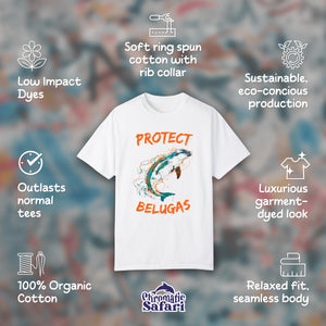 Protect Belugas Save The Ocean Shirt, Sealife Ocean Conservation Marine Biology Gift, Perfect For Scuba Diving or Gift for Locals - T - Shirt - Chromatic Safari - White - S