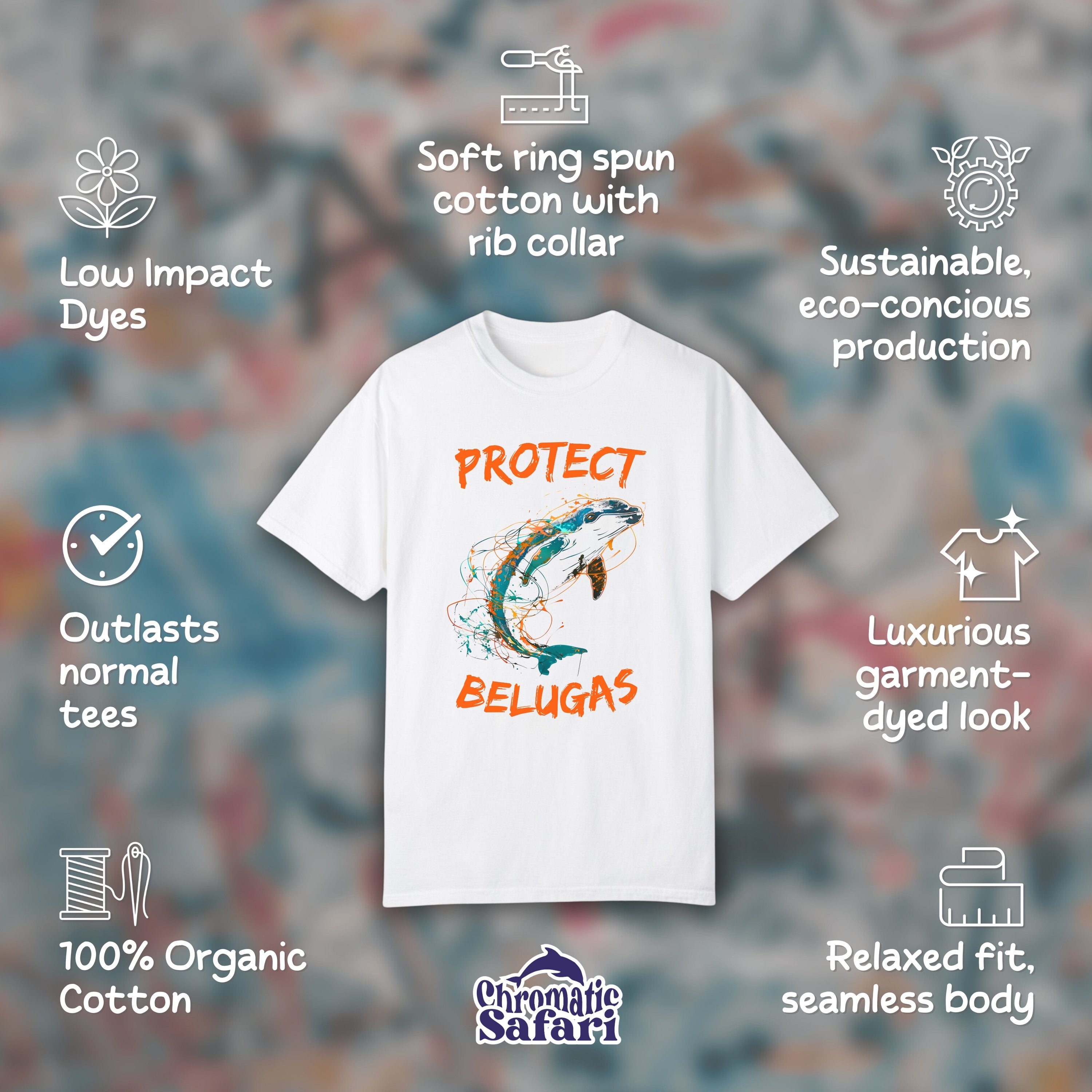 Protect Belugas Save The Ocean Shirt, Sealife Ocean Conservation Marine Biology Gift, Perfect For Scuba Diving or Gift for Locals - T - Shirt - Chromatic Safari - White - S