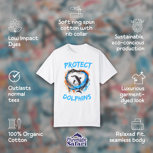 Protect Ocean Dolphin Shirt, Sealife Ocean Conservation Marine Biology Gift, For Locals Volunteers or Conservationist Gift - T - Shirt - Chromatic Safari - White - S