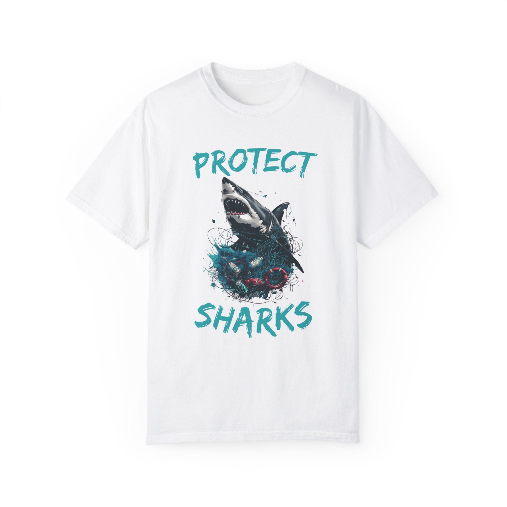 Protect Respect Local Shark Shirt, Sealife Ocean Conservation Marine Biology Gift, For Divers or Conservationist Gift - T - Shirt - Chromatic Safari - White - S