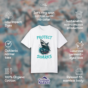 Protect Respect Local Shark Shirt, Sealife Ocean Conservation Marine Biology Gift, For Divers or Conservationist Gift - T - Shirt - Chromatic Safari - White - S