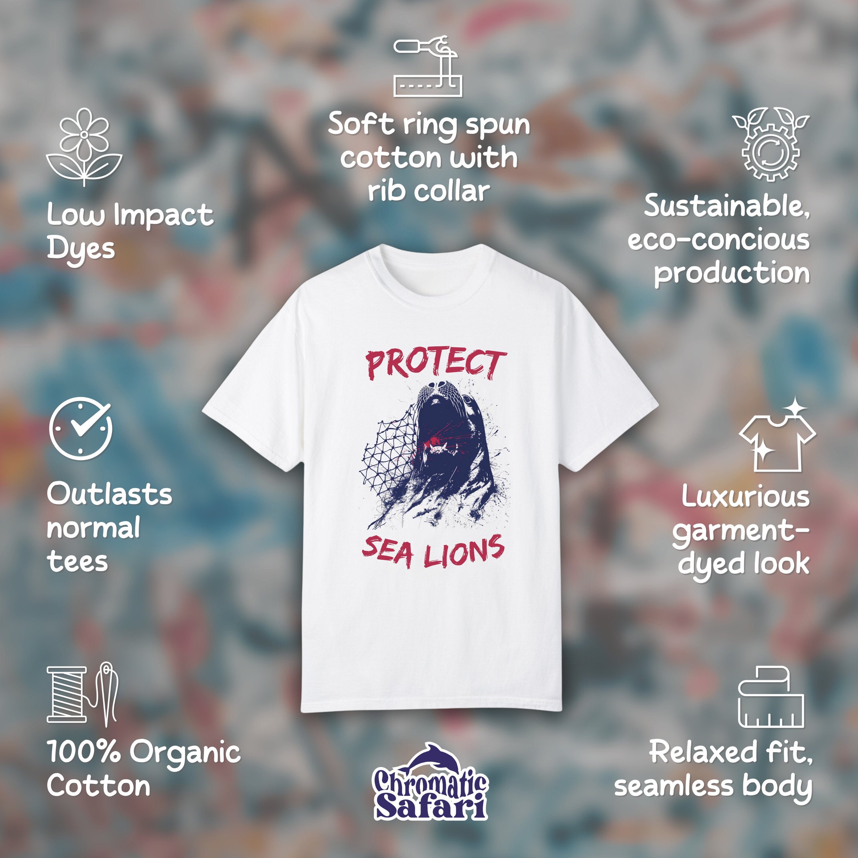 Protect Sea Lions Respect Local Shirt, Sealife Ocean Conservation Marine Biology Gift, For Volunteers or Marine Biologist Gift - T - Shirt - Chromatic Safari - White - S