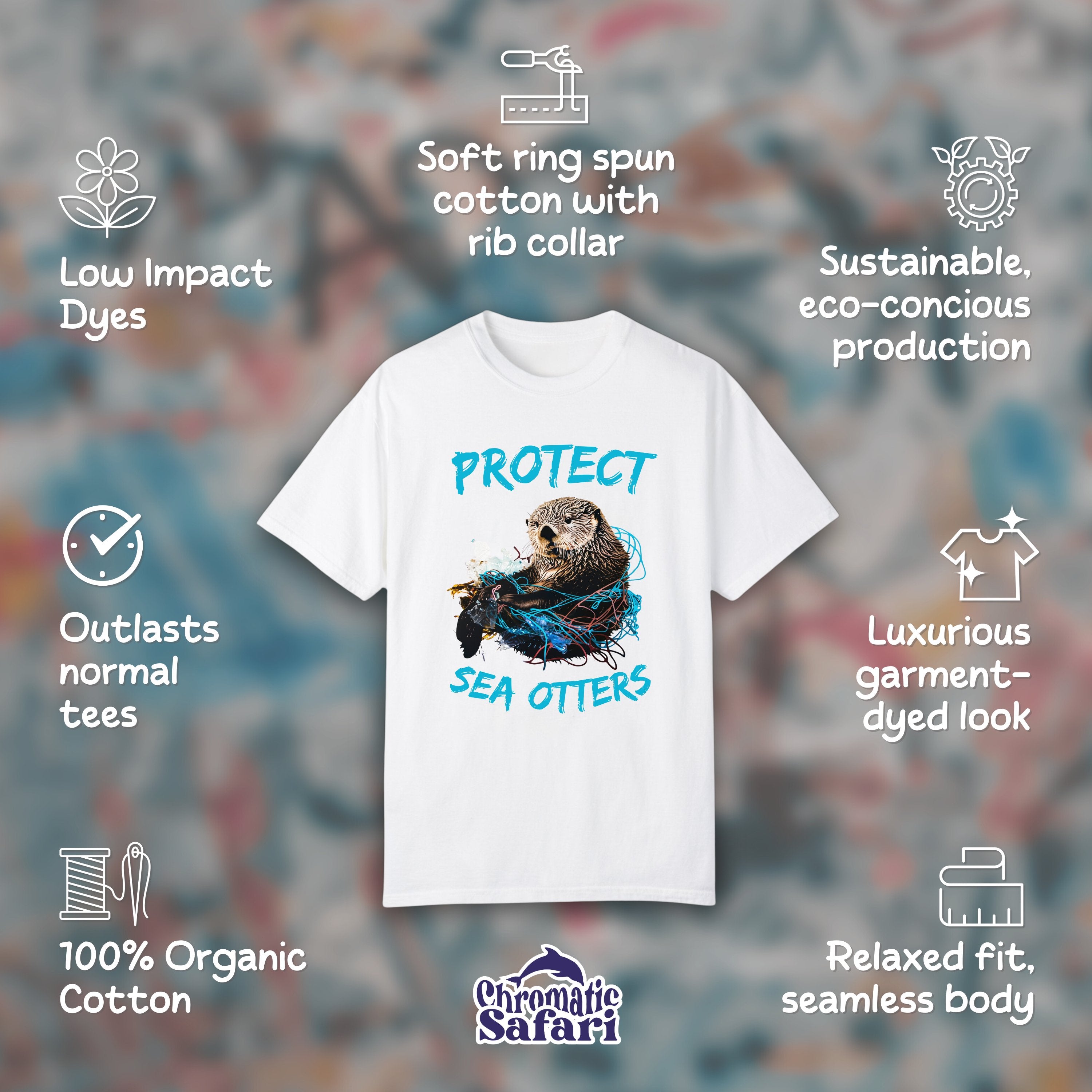 Protect Sea Otter Save The Ocean Shirt, Sealife Ocean Conservation Marine Biology Gift, For Boaters or Locals - T - Shirt - Chromatic Safari - White - S