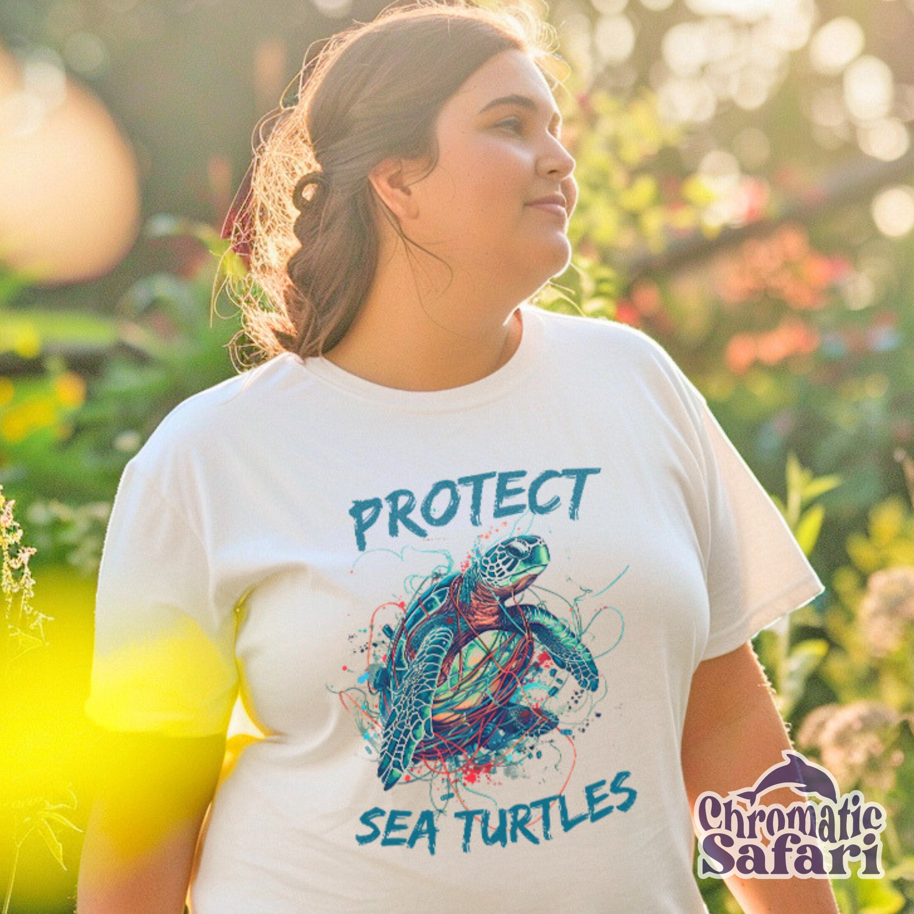 Protect Sea Turtle Shirt Retro Sea Life Tee, Sealife Ocean Conservation Marine Biology Gift, For Conservationist or Marine Biologist - T - Shirt - Chromatic Safari - White - S